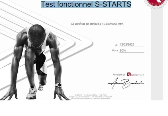 Test fonctionnel Epaule S-STARTS: Retour au sport.